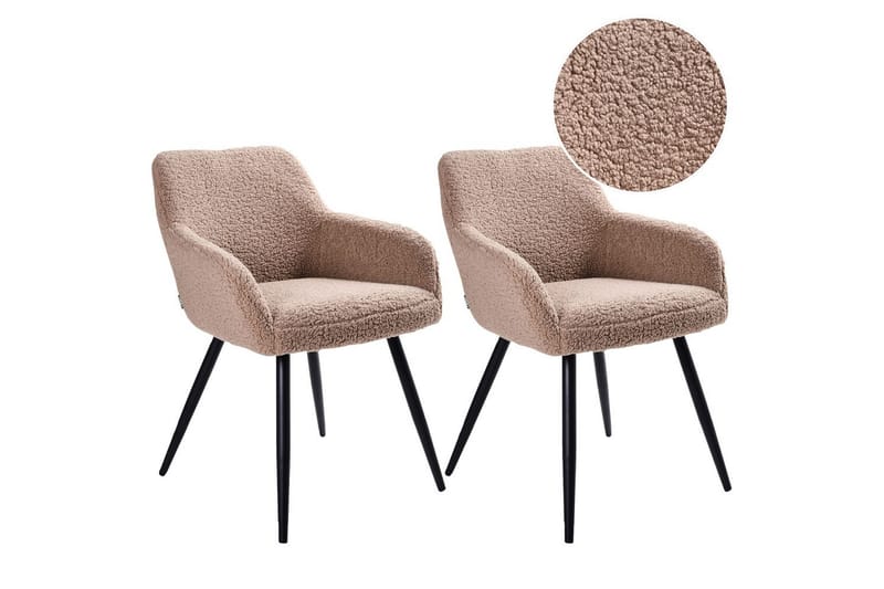 Matsalsstol Casmalia set om 2 Beige/svart - Beige/svart - Möbler - Stolar & fåtöljer - Matstol & köksstol