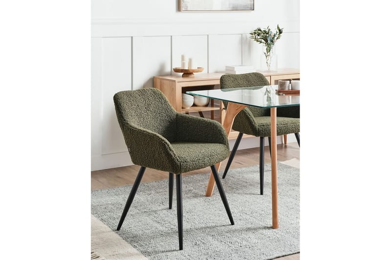 Matsalsstol Casmalia set om 2 Grön/Svart - Grön/Svart - Möbler - Stolar & fåtöljer - Matstol & köksstol