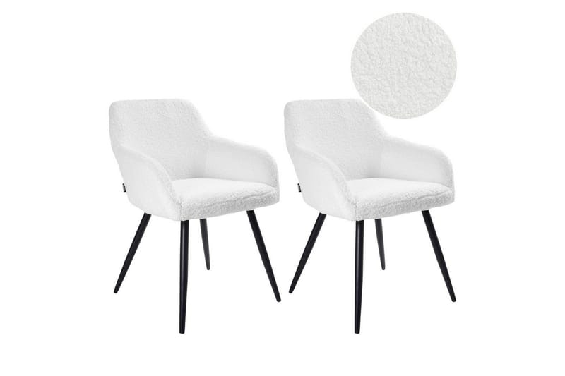 Matsalsstol Casmalia set om 2 Vit/Svart, Vit/Svart