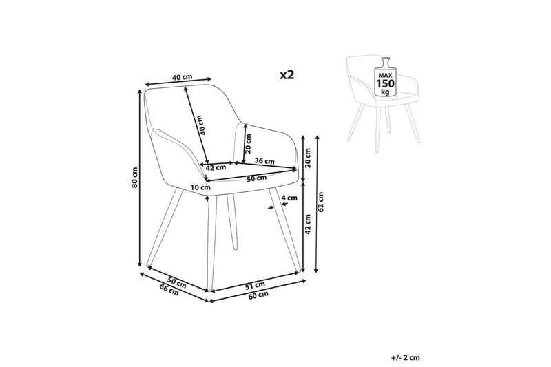 Matsalsstol Casmalia set om 2 Vit/Svart - Vit/Svart - Möbler - Stolar & fåtöljer - Matstol & köksstol