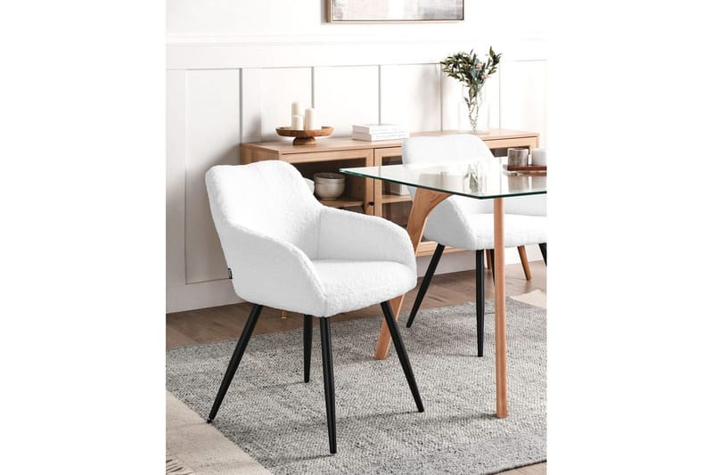Matsalsstol Casmalia set om 2 Vit/Svart - Vit/Svart - Möbler - Stolar & fåtöljer - Matstol & köksstol