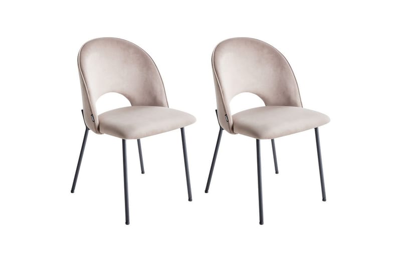 Matsalsstol Covelo set om 2 Beige-Svart, Beige-Svart