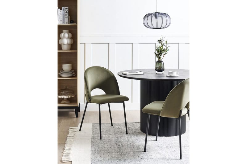 Matsalsstol Covelo set om 2 Grön-Svart - Grön-Svart - Möbler - Stolar & fåtöljer - Matstol & köksstol