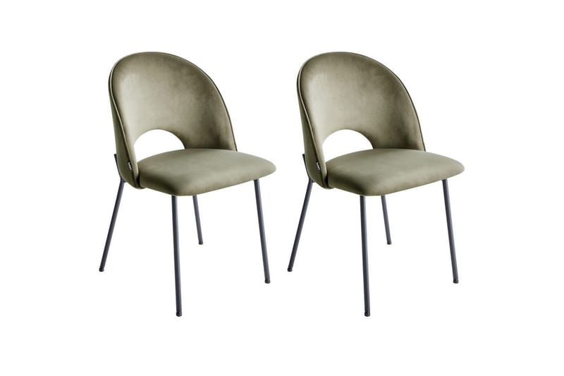 Matsalsstol Covelo set om 2 Grön-Svart - Grön-Svart - Möbler - Stolar & fåtöljer - Matstol & köksstol