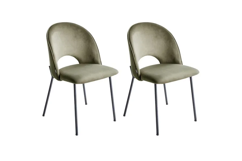 Matsalsstol Covelo set om 2 Grön-Svart, Grön-Svart