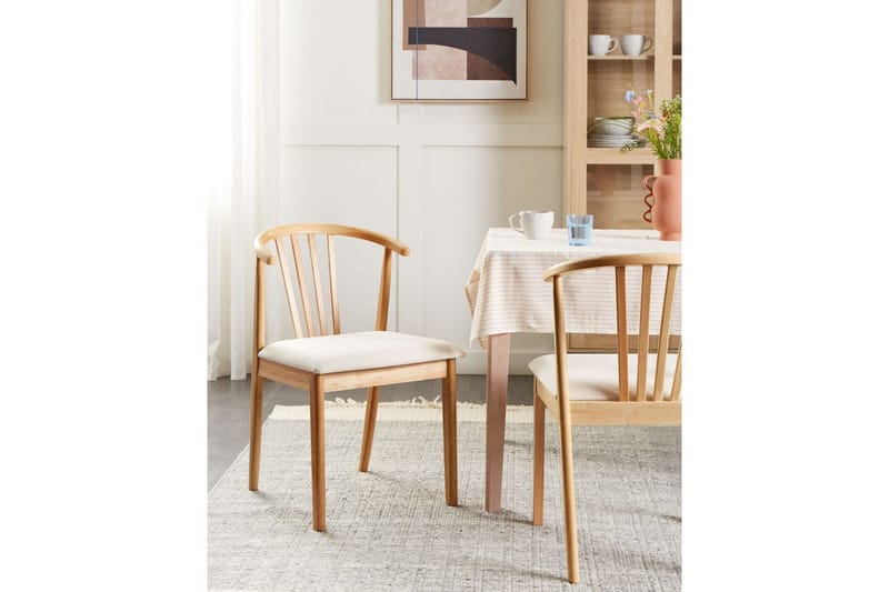 Matsalsstol Craig set om 2 Ljus Trä-Beige - Ljus Trä-Beige - Möbler - Stolar & fåtöljer - Matstol & köksstol