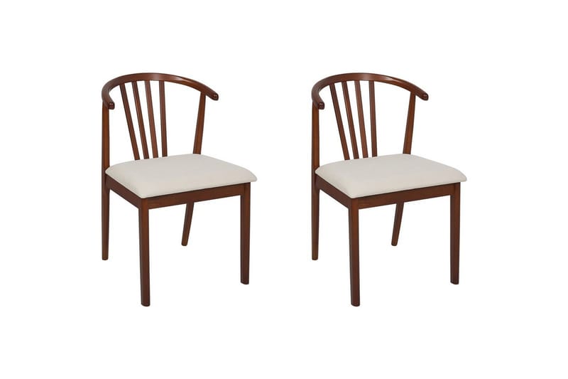 Matsalsstol Craig set om 2 Mörk Trä-Beige - Mörk Trä-Beige - Möbler - Stolar & fåtöljer - Matstol & köksstol
