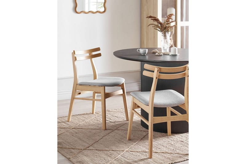 Matsalsstol Cynthiana set om 2 Ljus Trä-Grå - Ljus Trä-Grå - Möbler - Stolar & fåtöljer - Matstol & köksstol