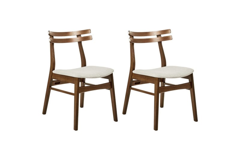 Matsalsstol Cynthiana set om 2 Mörk Trä-Beige, Mörk Trä-Beige