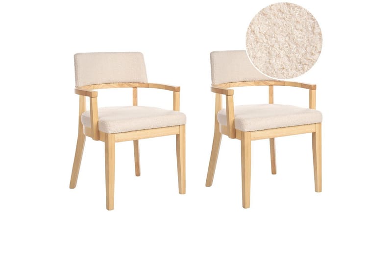 Matsalsstol Dalbo set om 2 Beige-Ljust Trä - Beige-Ljust Trä - Möbler - Stolar & fåtöljer - Matstol & köksstol