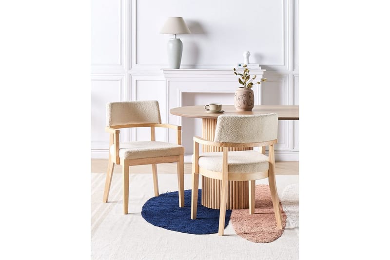 Matsalsstol Dalbo set om 2 Beige-Ljust Trä - Beige-Ljust Trä - Möbler - Stolar & fåtöljer - Matstol & köksstol