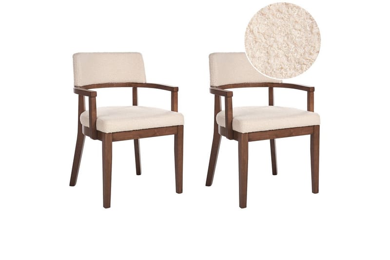 Matsalsstol Dalbo set om 2 Beige-Mörkt Trä - Beige-Mörkt Trä - Möbler - Stolar & fåtöljer - Matstol & köksstol
