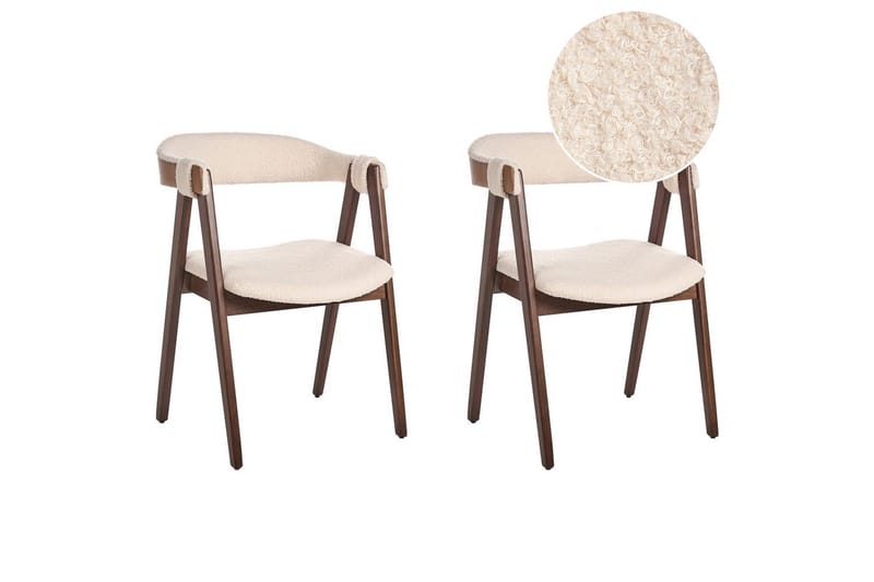 Matsalsstol Day set om 2 Beige-Mörkt Trä - Beige-Mörkt Trä - Möbler - Stolar & fåtöljer - Matstol & köksstol