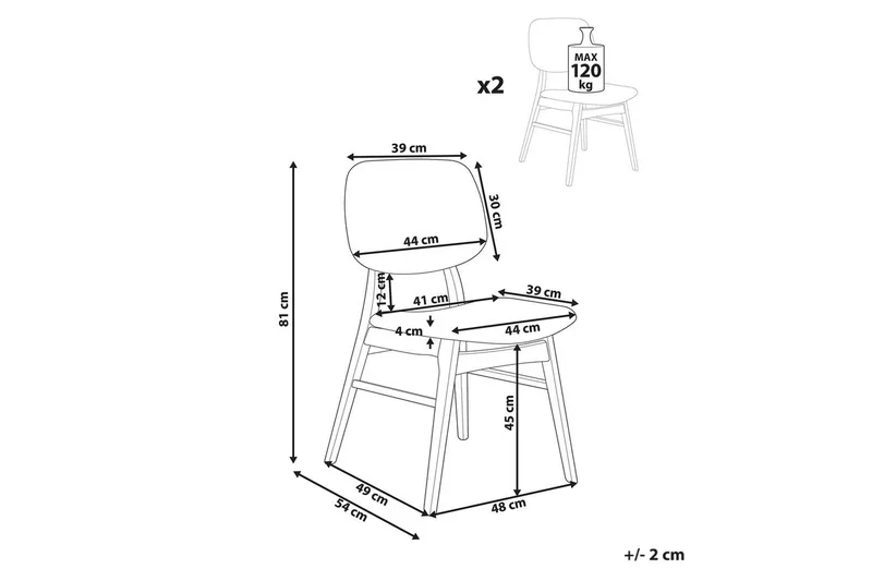 Matsalsstol Ella set om 2 Ljus Trä-Beige - Ljus Trä-Beige - Möbler - Stolar & fåtöljer - Matstol & köksstol