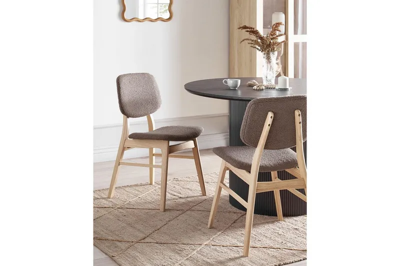 Matsalsstol Ella set om 2 Ljus Trä-Grå - Ljus Trä-Grå - Möbler - Stolar & fåtöljer - Matstol & köksstol