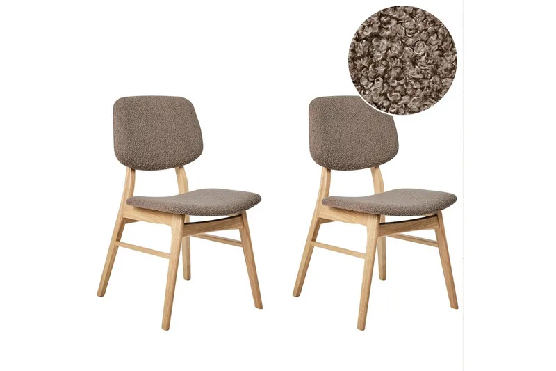 Matsalsstol Ella set om 2 Ljus Trä-Grå - Ljus Trä-Grå - Möbler - Stolar & fåtöljer - Matstol & köksstol