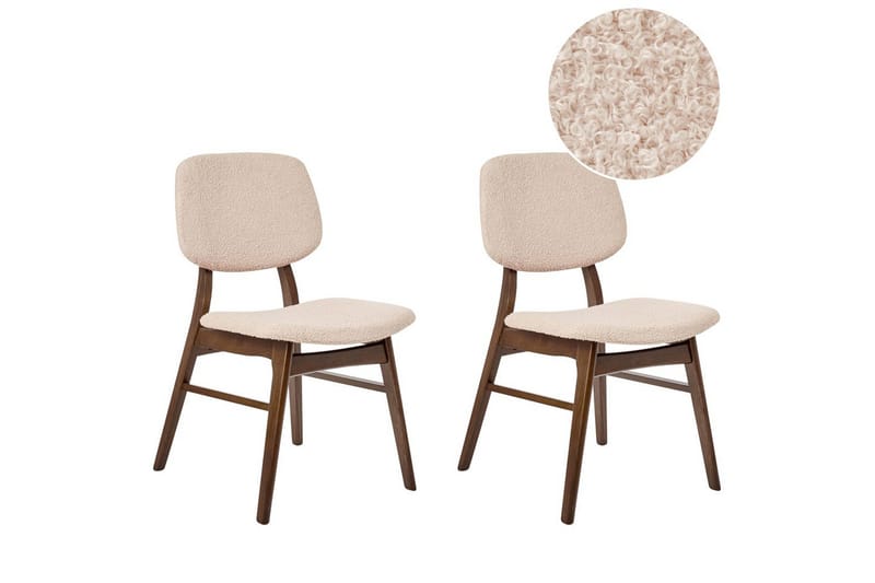 Matsalsstol Ella set om 2 Mörk Trä-Beige - Mörk Trä-Beige - Möbler - Stolar & fåtöljer - Matstol & köksstol