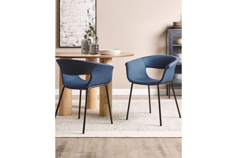 Matsalsstol Elma set om 2 Blå-Svart - Blå-Svart - Möbler - Stolar & fåtöljer - Matstol & köksstol