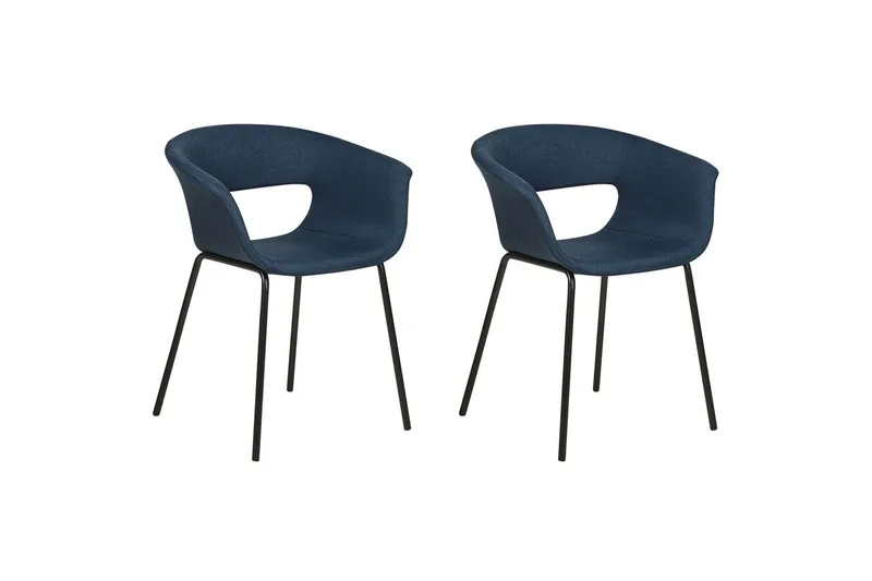 Matsalsstol Elma set om 2 Blå-Svart, Blå-Svart