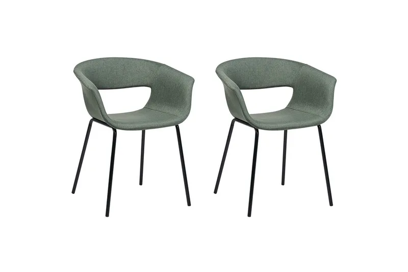 Matsalsstol Elma set om 2 Grön-Svart - Grön-Svart - Möbler - Stolar & fåtöljer - Matstol & köksstol