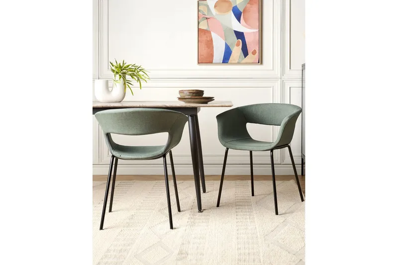 Matsalsstol Elma set om 2 Grön-Svart - Grön-Svart - Möbler - Stolar & fåtöljer - Matstol & köksstol