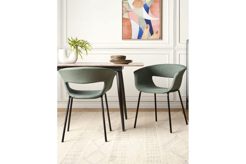 Matsalsstol Elma set om 2 Grön-Svart - Grön-Svart - Möbler - Stolar & fåtöljer - Matstol & köksstol