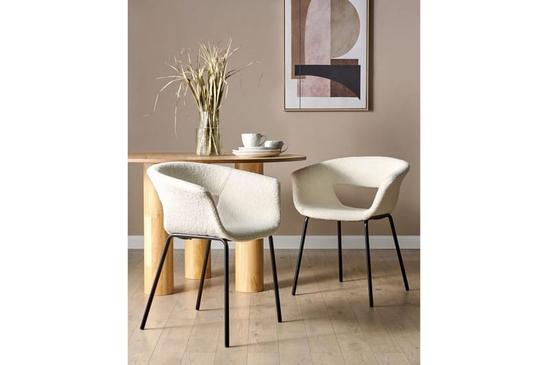 Matsalsstol Elma set om 2 Vit-Svart - Vit-Svart - Möbler - Stolar & fåtöljer - Matstol & köksstol