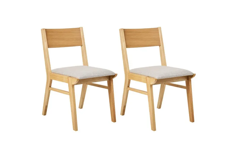 Matsalsstol Enola set om 2 Ljus Trä-Grå, Ljus Trä-Grå