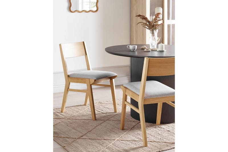 Matsalsstol Enola set om 2 Ljus Trä-Grå - Ljus Trä-Grå - Möbler - Stolar & fåtöljer - Matstol & köksstol