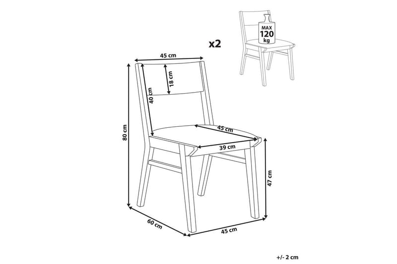 Matsalsstol Enola set om 2 Ljus Trä-Grå - Ljus Trä-Grå - Möbler - Stolar & fåtöljer - Matstol & köksstol