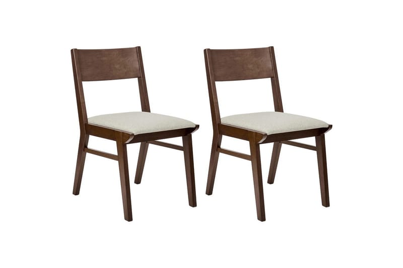 Matsalsstol Enola set om 2 Mörk Trä-Beige - Mörk Trä-Beige - Möbler - Stolar & fåtöljer - Matstol & köksstol