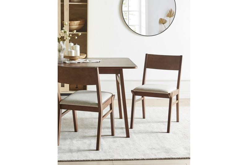 Matsalsstol Enola set om 2 Mörk Trä-Beige - Mörk Trä-Beige - Möbler - Stolar & fåtöljer - Matstol & köksstol