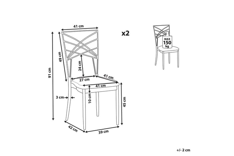 Matsalsstol Girard set om 2 Svart - Svart - Möbler - Stolar & fåtöljer - Matstol & köksstol