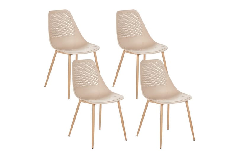 Matsalsstol Hazelton set om 4 Beige-Ljust Trä - Beige-Ljust Trä - Möbler - Stolar & fåtöljer - Matstol & köksstol