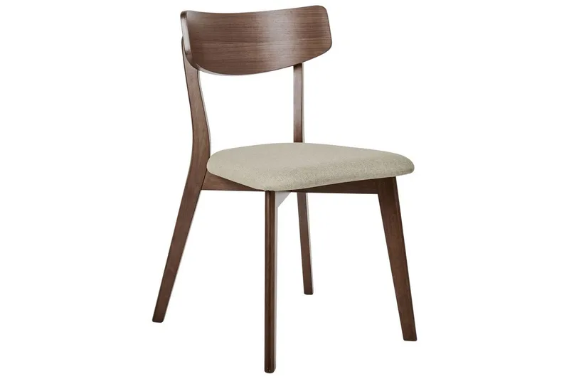 Matsalsstol Hope set om 2 Mörk Trä-Beige - Mörk Trä-Beige - Möbler - Stolar & fåtöljer - Matstol & köksstol