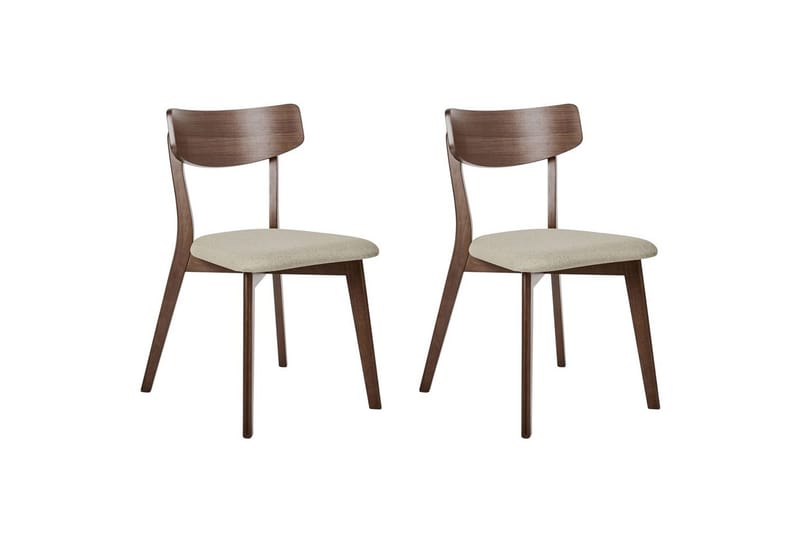 Matsalsstol Hope set om 2 Mörk Trä-Beige - Mörk Trä-Beige - Möbler - Stolar & fåtöljer - Matstol & köksstol