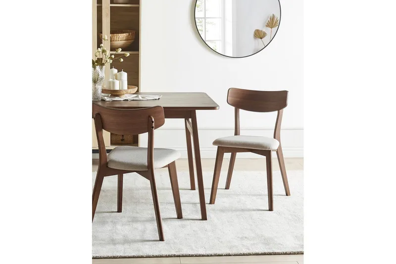 Matsalsstol Hope set om 2 Mörk Trä-Beige - Mörk Trä-Beige - Möbler - Stolar & fåtöljer - Matstol & köksstol