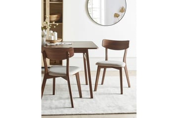Matsalsstol Hope set om 2 Mörk Trä-Beige - Mörk Trä-Beige - Möbler - Stolar & fåtöljer - Matstol & köksstol