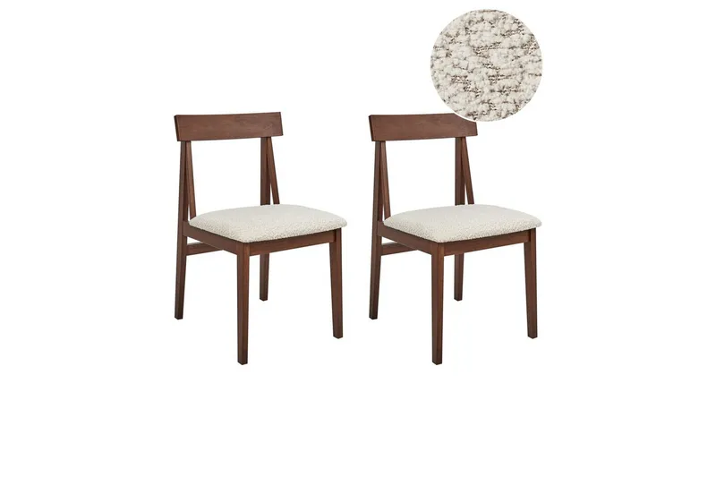 Matsalsstol Isle set om 2 Mörk Trä-Beige - Mörk Trä-Beige - Möbler - Stolar & fåtöljer - Matstol & köksstol