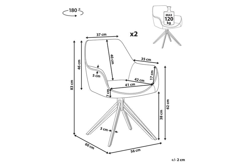 Matsalsstol Jodar set om 2 Blå-Svart - Blå-Svart - Möbler - Stolar & fåtöljer - Matstol & köksstol