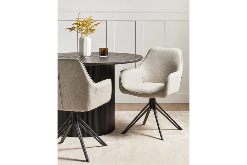Matsalsstol Jodar set om 2 Taupe-Svart - Taupe-Svart - Möbler - Stolar & fåtöljer - Matstol & köksstol
