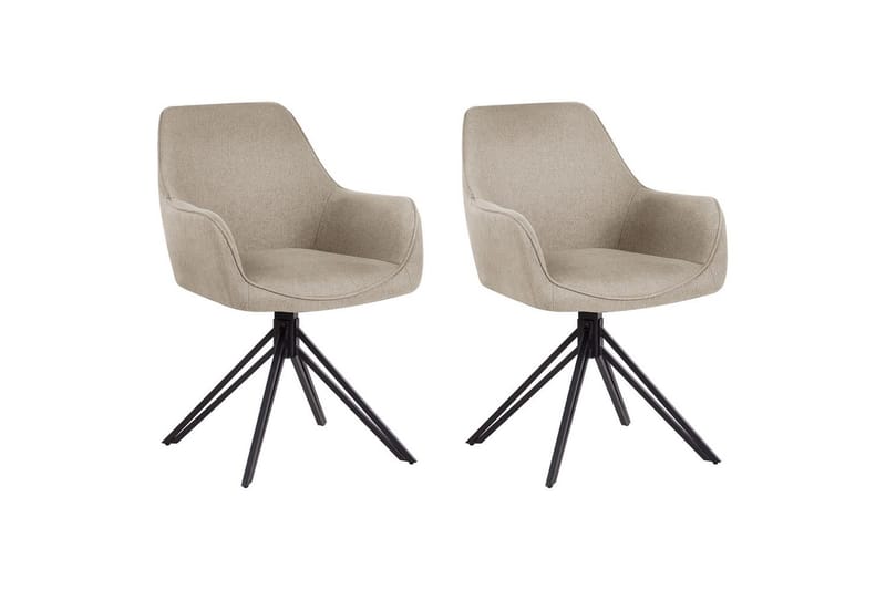 Matsalsstol Jodar set om 2 Taupe-Svart - Taupe-Svart - Möbler - Stolar & fåtöljer - Matstol & köksstol