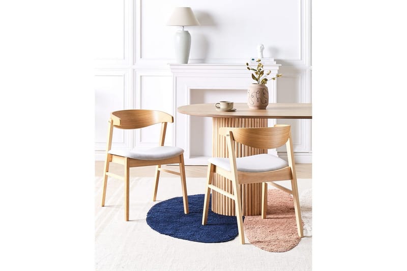Matsalsstol Lilly set om 2 Grå-Ljust Trä - Grå-Ljust Trä - Möbler - Stolar & fåtöljer - Matstol & köksstol