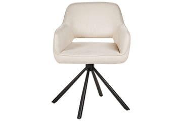 Matsalsstol Loures set om 2 Beige-Svart - Beige-Svart - Möbler - Stolar & fåtöljer - Matstol & köksstol