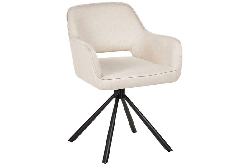 Matsalsstol Loures set om 2 Beige-Svart - Beige-Svart - Möbler - Stolar & fåtöljer - Matstol & köksstol