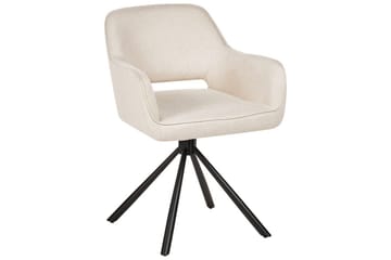 Matsalsstol Loures set om 2 Beige-Svart - Beige-Svart - Möbler - Stolar & fåtöljer - Matstol & köksstol