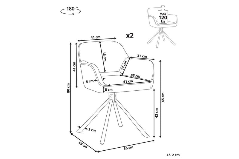 Matsalsstol Loures set om 2 Mörkgrön-Svart - Mörkgrön-Svart - Möbler - Stolar & fåtöljer - Matstol & köksstol