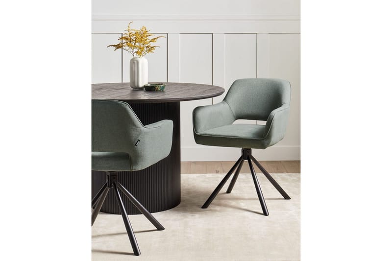 Matsalsstol Loures set om 2 Mörkgrön-Svart - Mörkgrön-Svart - Möbler - Stolar & fåtöljer - Matstol & köksstol