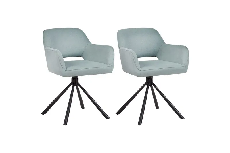 Matsalsstol Loures set om 2 Mintgrön-Svart - Mintgrön-Svart - Möbler - Stolar & fåtöljer - Matstol & köksstol