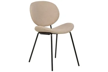 Matsalsstol Luana set om 2 Beige-Svart - Beige-Svart - Möbler - Stolar & fåtöljer - Matstol & köksstol